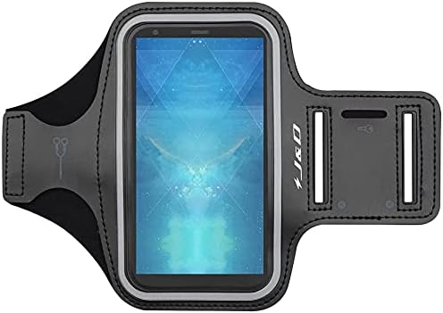 J&D Armband Compatible for Samsung Galaxy A52s/A82 5G/A22 5G/A42 5G/A32 5G/A02s/A90 5G/A80/A72/A71 5G/A31/A70/A60/A50/A11/A21 Armband, Sports Running Armband with Key Slot Earphone Connection, Black