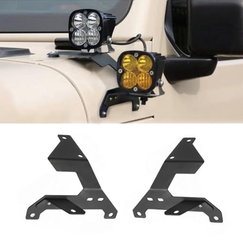 Image of 2 Pcs Dual A-Pillar Light Mount Brackets for 2018-2025 Jeep Wrangler JL & Gladiator JT, Offroad Fog Light Pods Bracket for Wrangler Accessories【NOT for 4XE / Gladiator Mojave / Rubicon 392】