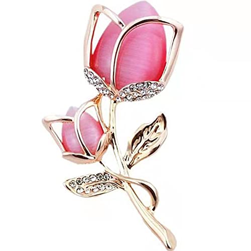 Image of Lavender flower brooch crystal rhinestone tulip brooch elegant accessories jewelry women brooches and pins fashion jewelry wedding flowers lapel pin