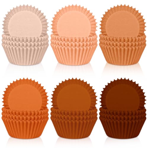 Whaline 300Pcs Fall Cupcake Liners Terracotta Wedding Paper Baking Cups