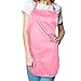 DALIX Apron Commercial Restaurant Home Bib Spun Poly Cotton Kitchen Aprons (2 Pockets) in Pink
