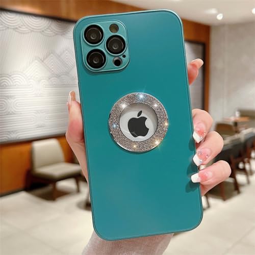 Coque de téléphone en Verre Diamant iPhone 14 Pro Protection Intégrale Mat Vert