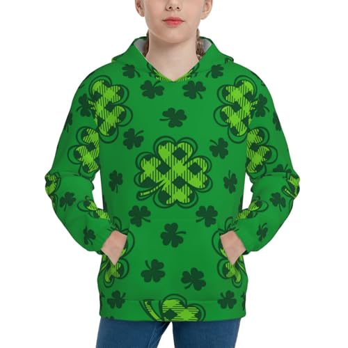St Patrick's Day5 Kid Hoodies Boys Sweatshirts Girls Pullover with Pocket