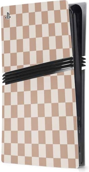 Skinit Decal Gaming Skin Compatible with PS5 Pro Console - Neutral Checkered Design