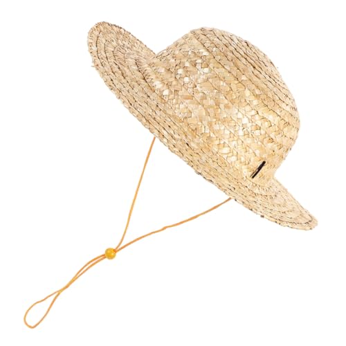 Chapeau de plage garçon fille en paille naturelle protection solaire été 35 cm