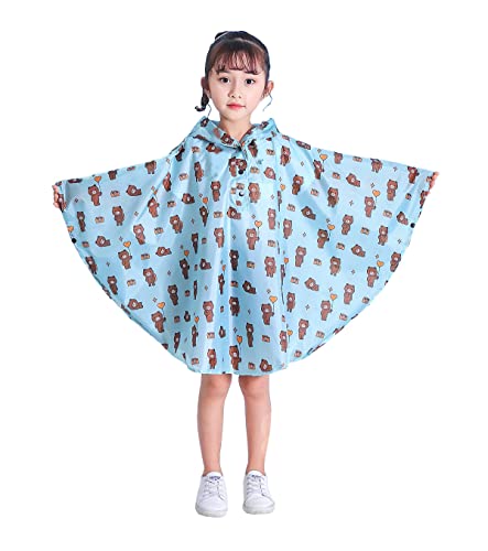 Image of Freesmily Kids Cute Raincoat Waterproof Rain Poncho Jacket Coat for Girls Boys