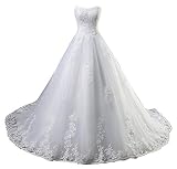 Snow Lotus Damen Herzausschnitt Brautkleid für Braut Trägerlos A Linie Brautkleid Gr. 50, weiß