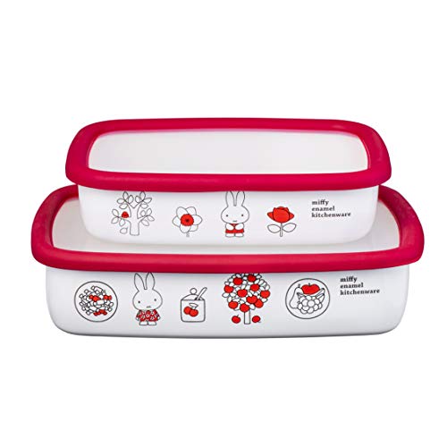 グッドプラス (GoodPlus+) ホーロー保存容器 エマイル 角浅MLセット ミッフィー