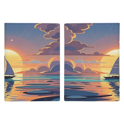 Pochette passeport coucher du soleil pour vos voyages et vacances au grand air