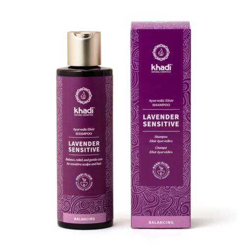 khadi LAVENDER SENSITIVE Ayurvedic Shampoo - For sensitive, delicate scalp & fine hair - 100% Certified Natural Cosmetics - 200g