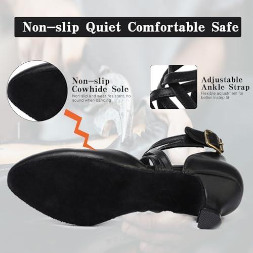 1920s Black Character Women's Dance Shoes 2 Inch Heel Closed Toe Suitable for Tango Fellowship Salsa Flamenco Wedding4