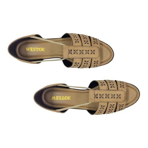 Image of Women's Flat Sole Trendy Sandal | Doctor Insole For Super Comfort & Durability | Perfect Arch Support | True Anti-Skid TPR Sole | Faux Lather Material | Lazer Cut Design | Fashionable & Trendy | Perfect Sandal for Casual or Semi-Casual