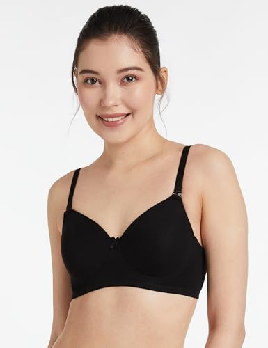 Image of Amazon Brand - Symbol Women Cotton Stretch Padded Wire Free Medium Coverage T-Shirt Bra