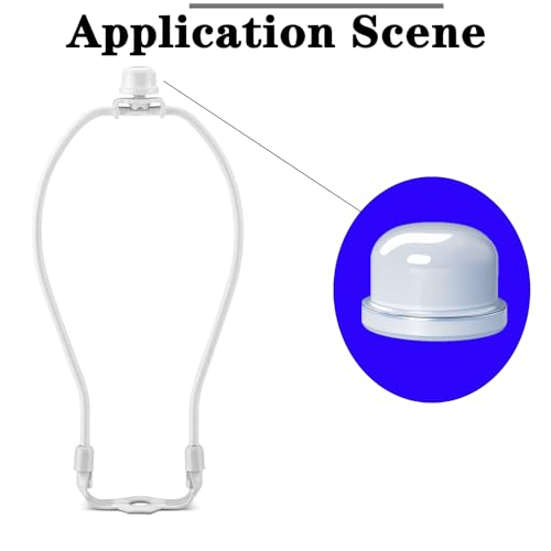 Image of White Lamp Finials, 1 /4-27 Thread, 1 /2 Inch Lamp Shade Nuts for Harp Tops | 8 Packs Finish Metal Finials with 1 /4-27 Female Threads for Compatible Table, Floor, Desk And Bedside Lamp Harps