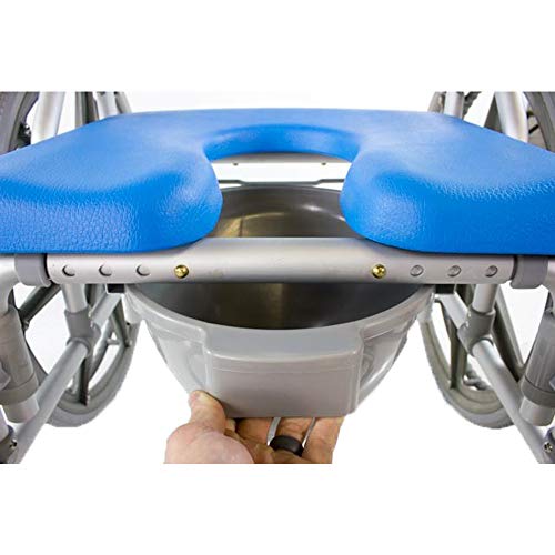 Bariatric Shower/Commode/Transport Chair, Heavy Duty 600Lb Capacity, Padded, Retractable Arm And Foot Rests. Self-Propel Wheels. Maxibathe Professional Shower Chair #TOP5