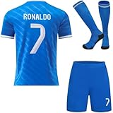 Mokiss No #7 Maillot Enfant 25/26 Édition pour Enfants, Shorts, Chaussettes, Tailles Jeune(28,Bleu)