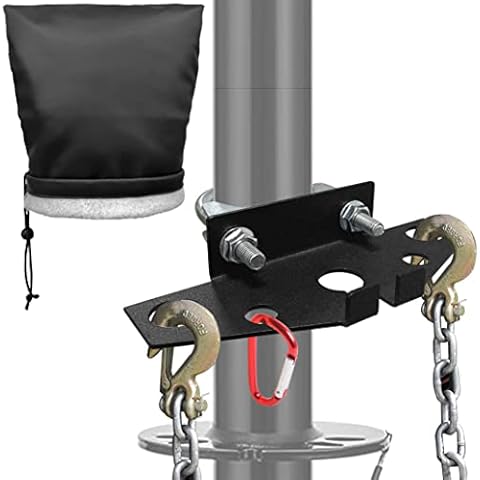 Heavy rv Accessories for Travel Trailers | Travel Trailer Accessories | Trailer Chain Holder | Tongue Jack Trailer Towing Organizer (with RV Electric Tongue Jack Cover) Cover