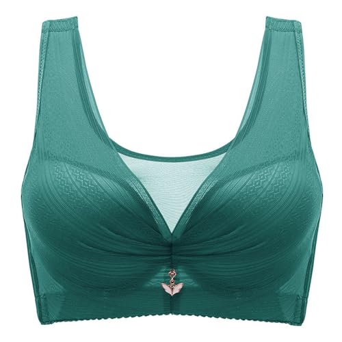 HongXINGDd Sujetador de elevación Floral cómodo con Costura de Copa Completa inalámbrica de Encaje Green 85E