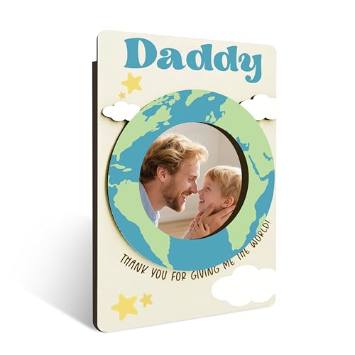 Image of Dad Picture Frame, Christmas Birthday Father's Day Gifts, Earth Daddy Picture Magnets Frames For Refrigerator, For Father Daddy Dad, 39