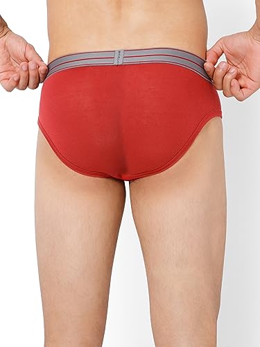 Image of OXYZONE Men's Modal Solid Brief with Sweat-Absorbent & Anti-Odour Fabric, Lightweight, Tag-Free, Breathable Innerwear with Outer Soft Waistband