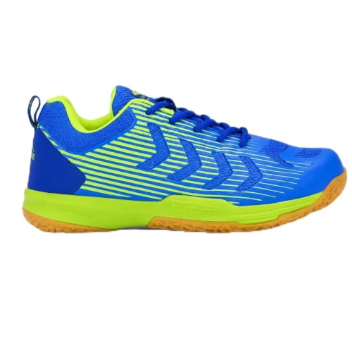 Image of Pro ASE Non-Marking Badminton Shoes - Lightweight & Durable, Perfect for Squash, Table Tennis, Pickleball & Indoor Sports | X-Cushion, Active Grip Sole, Toe Assist | Men, Women, Unisex | Blue,Black,Orange