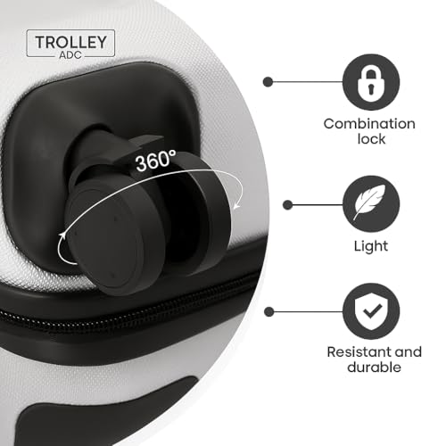 TROLLEY ADC - Maleta de Viaje Grande 75x46x28 cm - Rígida y Espaciosa - 4 Kg - 94 litros - 4 Ruedas Dobles Silenciosas - Manejable, Práctica e Impermeable - Colección Corner - Gris Plata - imagen 3