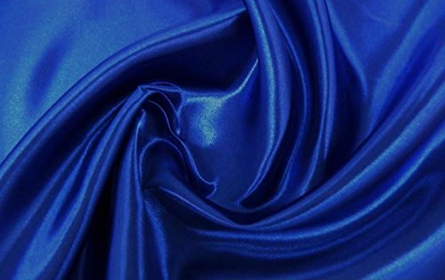 KS LinensSet of 2 Satin Curtain Panel Backdrops with Rod Pockets - 5FTx8FT (Royal Blue)
