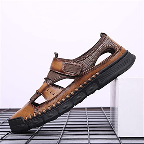 YMGSCC Leather Men's Sandals Classic Men Casual Shoes Slip-On Beach Men Shoes Outdoor Sandals(7.5code) - Image 3
