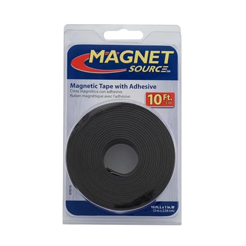 Master Magnetics Flexible Magnetic Strip with Adhesive Back - 0.06" Thick, 1" Wide, 10 Feet Long, 1 Roll, 07019
