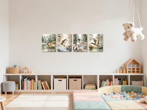 Image of Frimeeme Unframed Fishing Theme Nursery Wall Art Prints,8 x 10 In