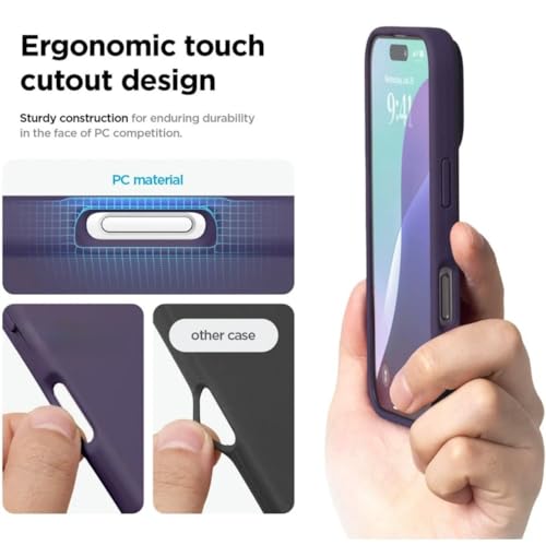 Image of Premium Liquid Silicone Case for iPhone 16 Plus - Slim Full Body Protective Back Cover with Soft Microfiber Lining, Anti-Slip Grip Scratch Resistant Phone Case (Deep Purple)