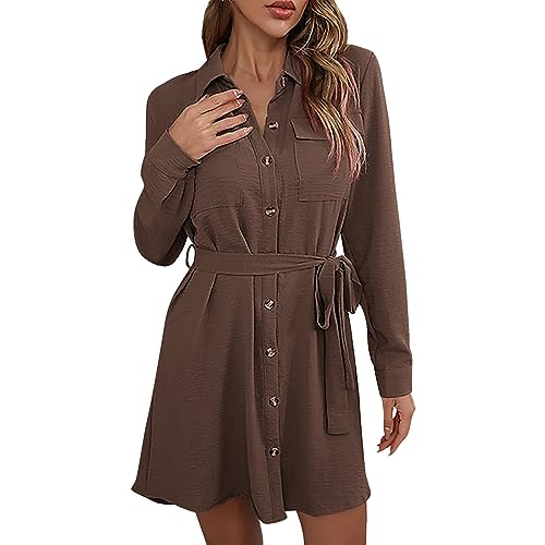 Robe chemise française manches longues fluide et polyvalente du jour à la nuit