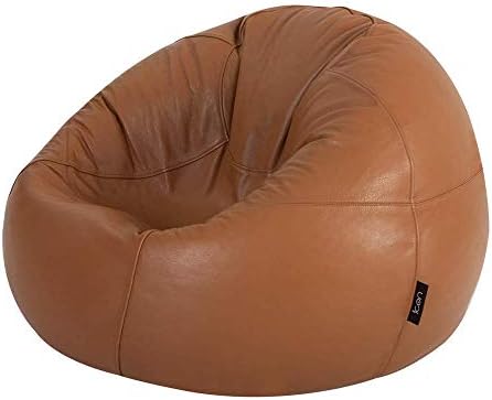icon Luxury Real Leather Bean Bag - Genuine Leather Designer Bean Bags - Giant Panelled Leather Chair