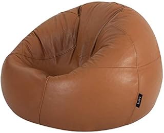icon Luxury Real Leather Bean Bag - Genuine Leather Designer Bean Bags - Giant Panelled Leather Chair