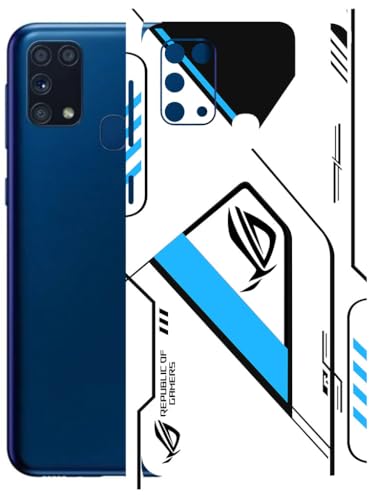 Image of AtOdds - Full Body Back Screen Guard Protector Film - Lamination Wrap Skin Sticker Compatible with Samsung Galaxy M31 | Scratchproof Matte Finish (RogBlue)