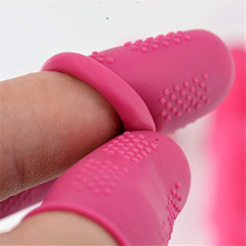 Finger Protectors [Flex Series - 18-Pack] Silicone Non-Stick Finger Covers [All in Size Medium - 3 of Each Color in 6 Colors] for Hot Glue/Sewing/Wax/Rosin/Resin/Honey/Adhesives - Thumbnail 5