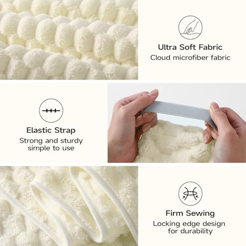 Image of REDKISS 4 Pack Extra Large Hair Towels - Microfiber Oversized Hair Towel Wrap for Women, 23 x 47 inches Hair Towels with Elastic Strap, Super Soft Hair Drying Towels for Long, Thick, Curly Turbans