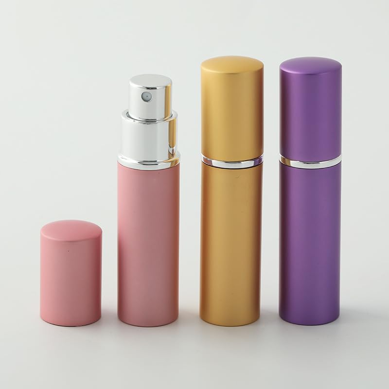 5 ml 10 ml aluminiowa butelka z rozpylaczem do perfum szklany atomizer, wielokrotnego napełniania, podróżny pojemnik na mgiełkę, zestaw próbek kosmetyków 10-100 szt. (czarny matowy, 100 szt., 5 ml)