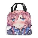 五等分の花嫁 中野 三玖 ランチバッグ 弁当バッグ 保冷 保温 大容量 軽量 クーラーバッグ 防水 収納 通勤 通校 旅行 子供用 男女兼用 弁当袋 ランチベルト 弁当箱