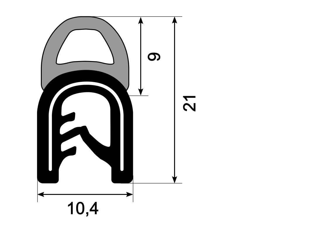 EUTRAS [5 m] KSD2002 - Guarnizione per portiera auto - si tiene senza colla - perfetta guarnizione in gomma per portiere, bagagliaio e portellone posteriore dell'auto - Made in EU