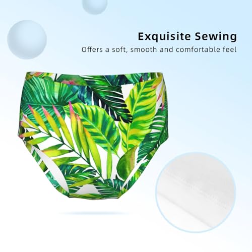 Colorful Tropical Palm Leaves Girls' Underwear Soft Cotton Little Girls Panties Comfort Briefs3