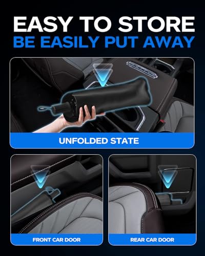 2025 Windshield Sun Shade Frame with Thickened Fast Cooling, Emergency Window Breaker, 99% UV Blocking Protects Car from Sun and Heat Damage, Adjustable Bendable Design for SUV/Sedan/(59" L x 34" W) — view 3