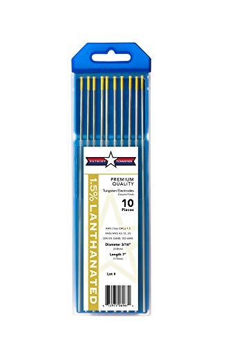 1.5% Lanthanated TIG Welding Tungsten Electrodes 3/16” x 7” 10-Pack