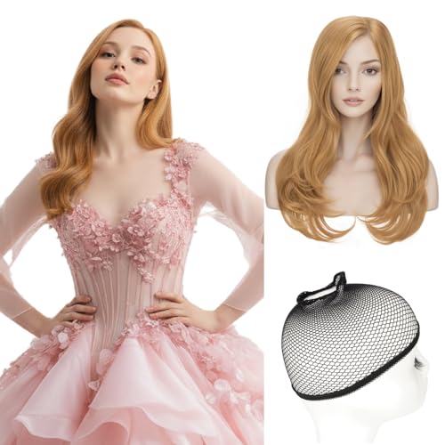 S-noilite Glinda Wig 20inch Princess Long Wavy Blonde Fairy Queen Cosplay Wig for Movie Cosplay Halloween