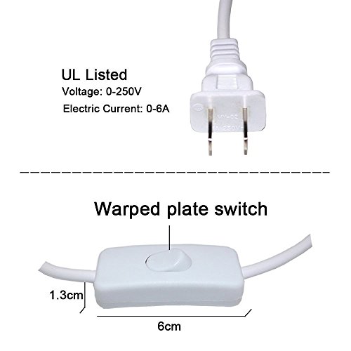 Yilighting - Ul-Listed 12Feet Hanging Light Socket Extension Cord With E12 Candelabra Socket - 2-Prong Us Ac Power Plugs For Hanging Lantern Plant Growth Lights (2, Push-Button Switch) #TOP5