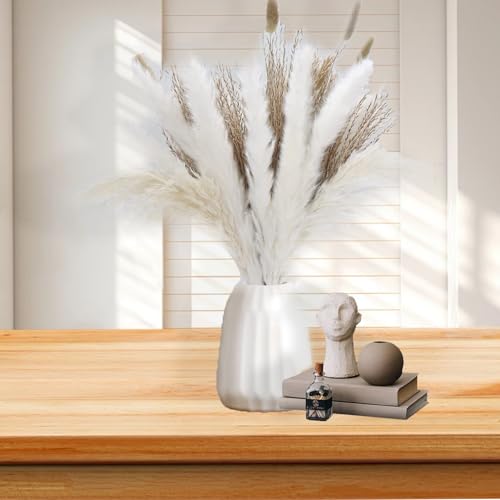 White Natural Pampas Grass Dried Flores Decorativas miniatura 4