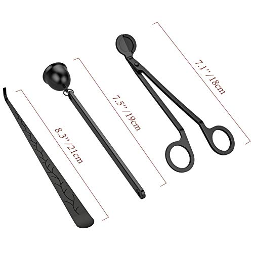 Lewondr Candle Accessoireset, roestvrij stalen tool kit inclusief kandelwikker, tandwiksnijder, kaarshouder, elegant cadeau voor wiebelen, 3 stuks - Image 6