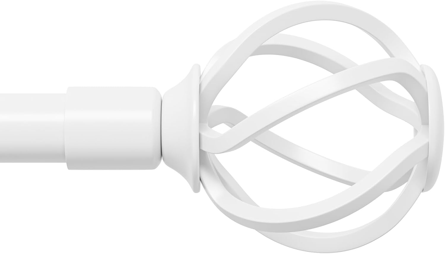 Silver Curtain Rods for Windows 66 to 120 with Twisted Cage Finials, Adjustable Long Curtain Rod Set with Brackets, Heavy Duty Curtain Rods for Outdoor Patio, Sliding Door, 5/8" Diameter Drapery Rod