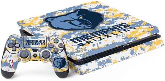 Skinit Decal Gaming Skin Compatible with PS4 Slim Bundle - Officially Licensed NBA Memphis Grizzlies Dark Rust Design