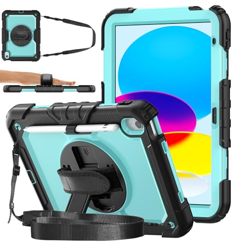 Étui iPad 11 2025 résistant aux chutes avec film écran et poignée rotative pour éviter la casse